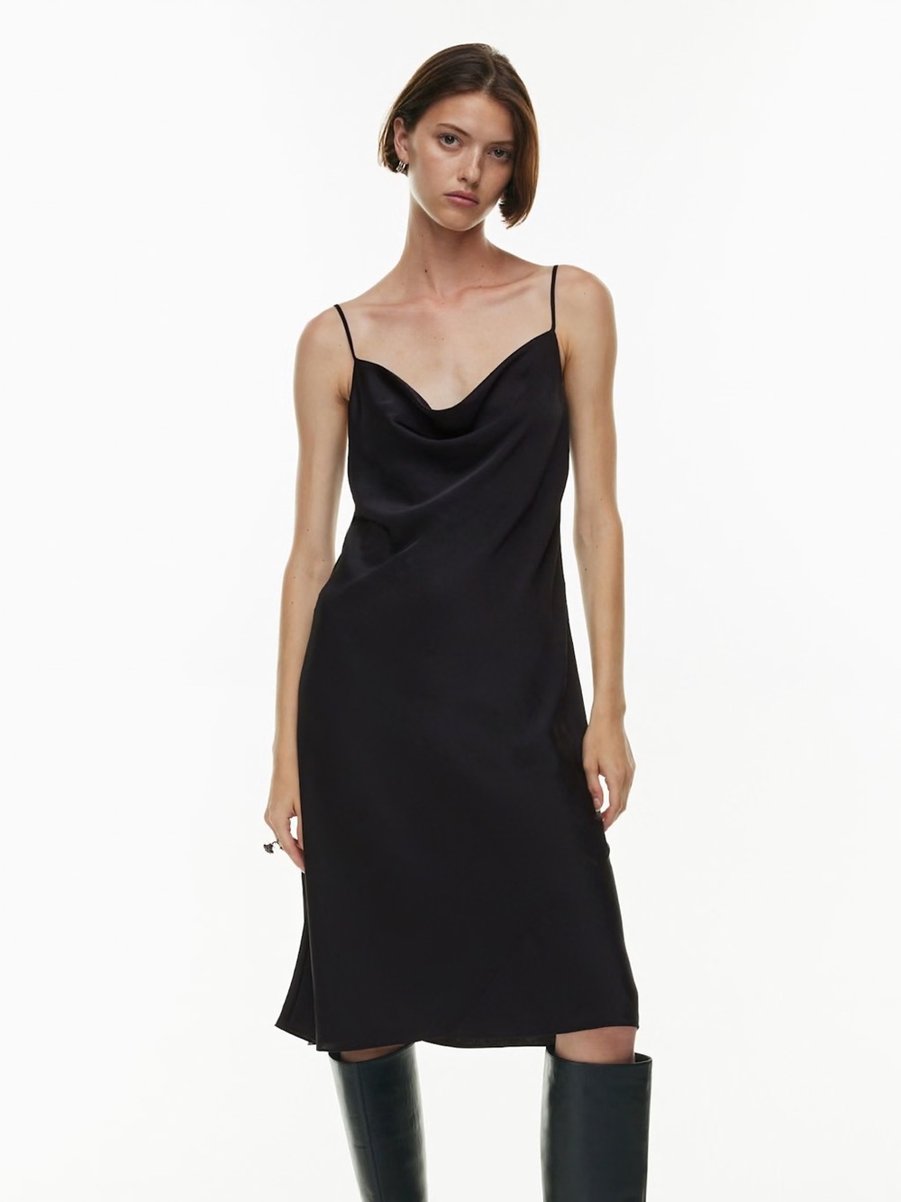 Aritzia Wilfred Only Satin Cowlneck Slip Dress